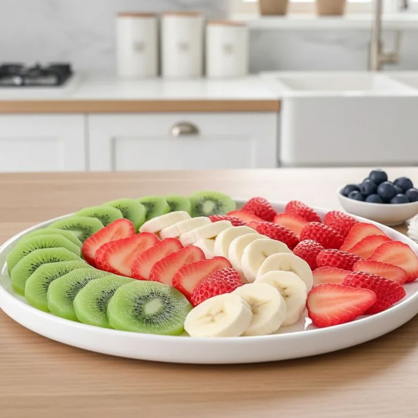 Photography Food - Fatias de frutas simuladas (morango, banana,