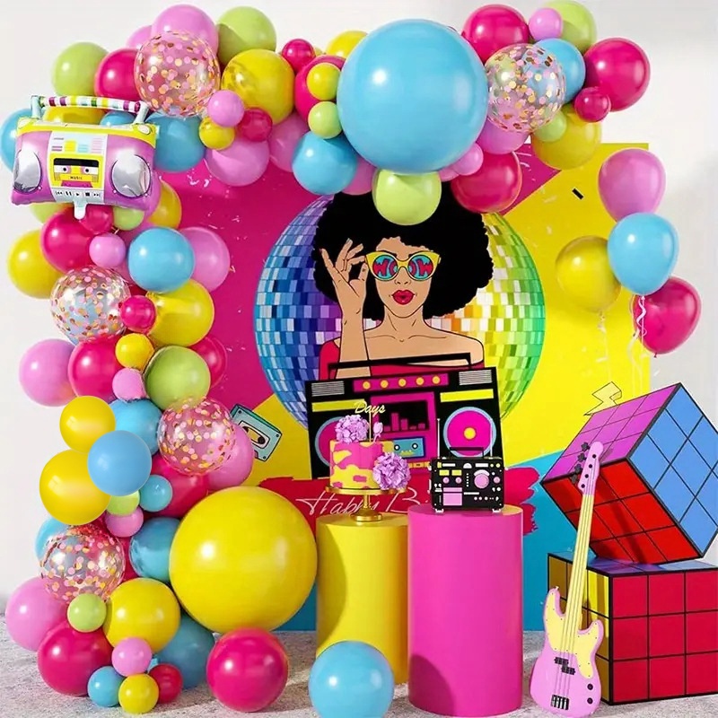 Photography Zone - Retro Disco Theme Radio Balloon Arch
