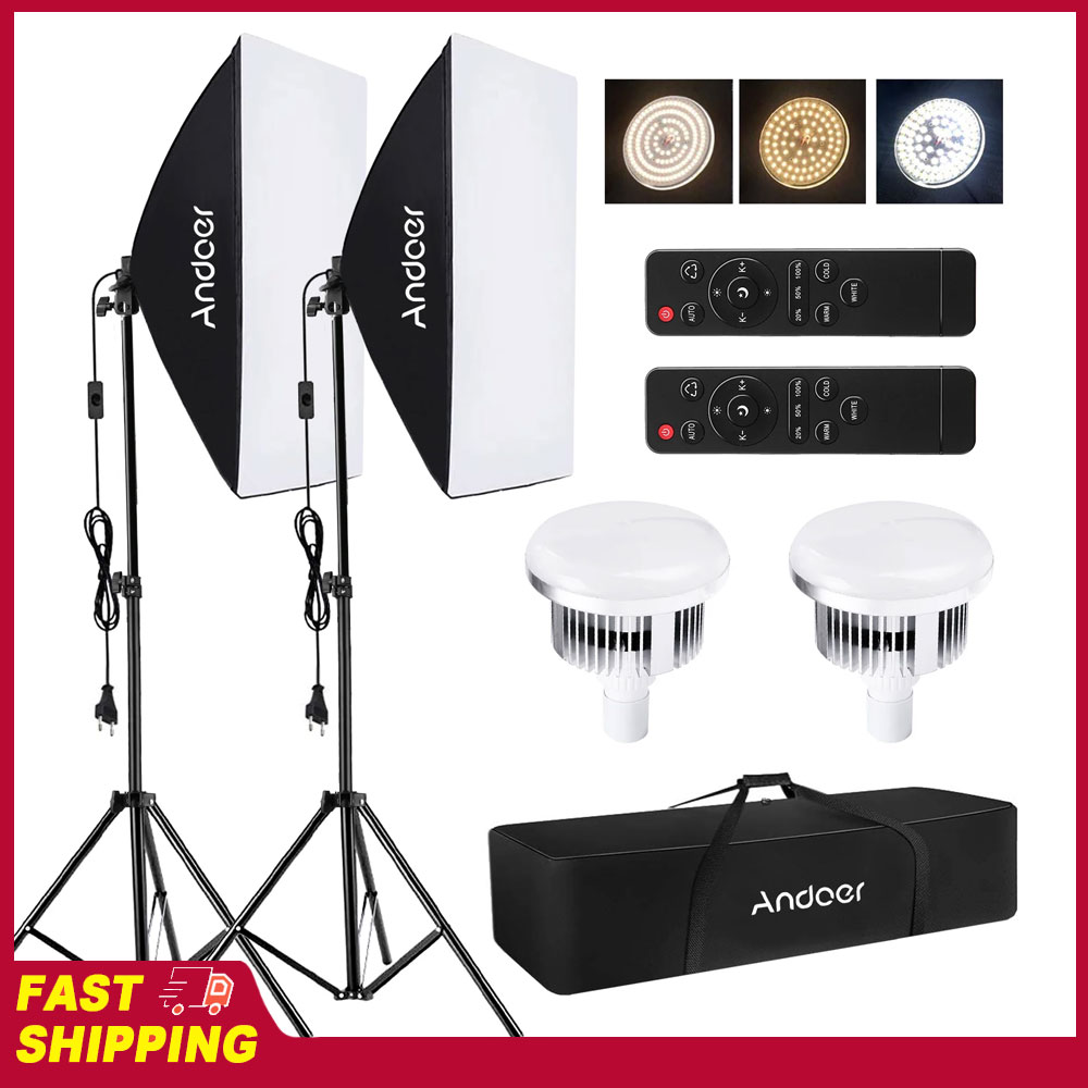 Photography Umbrella Lighting Kit - Conjunto de Iluminação Softbox Andoer para