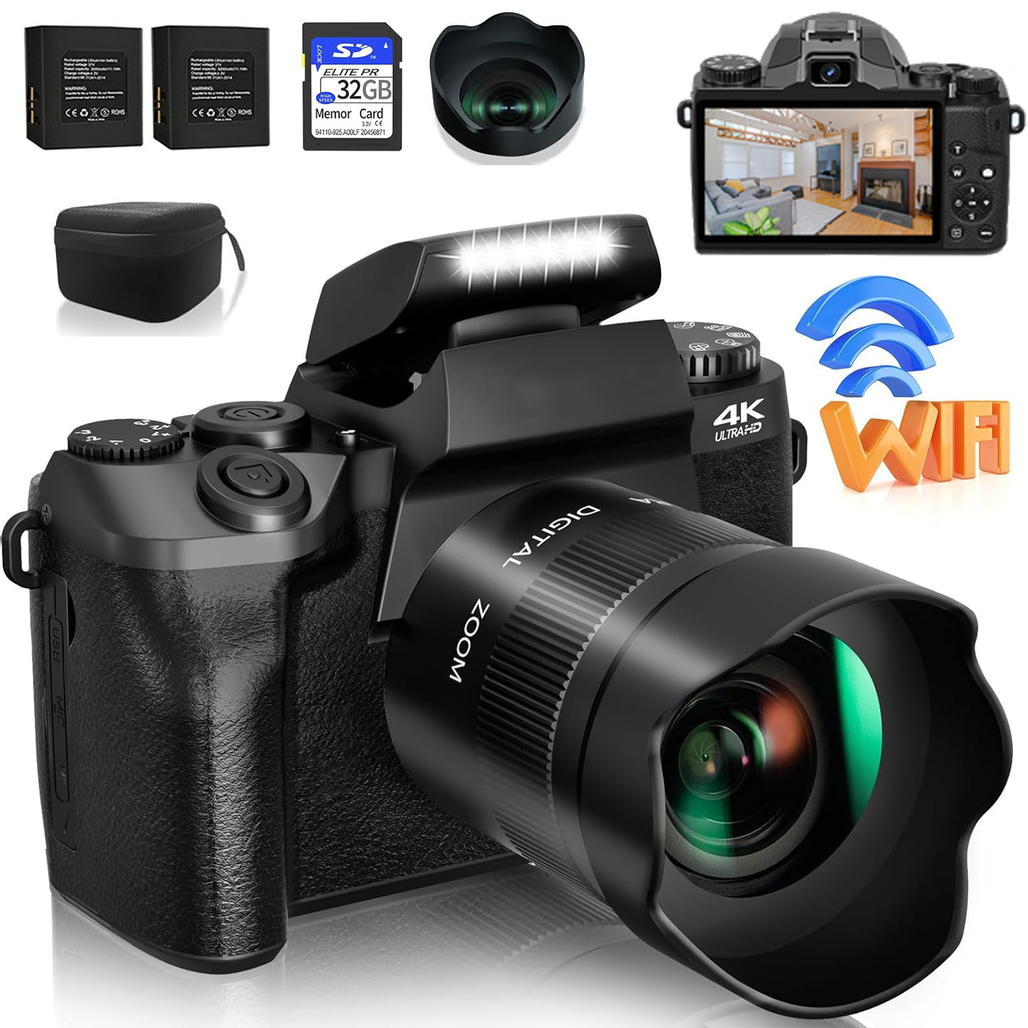 Photography Youtube - 64mp câmera digital slr dslr para