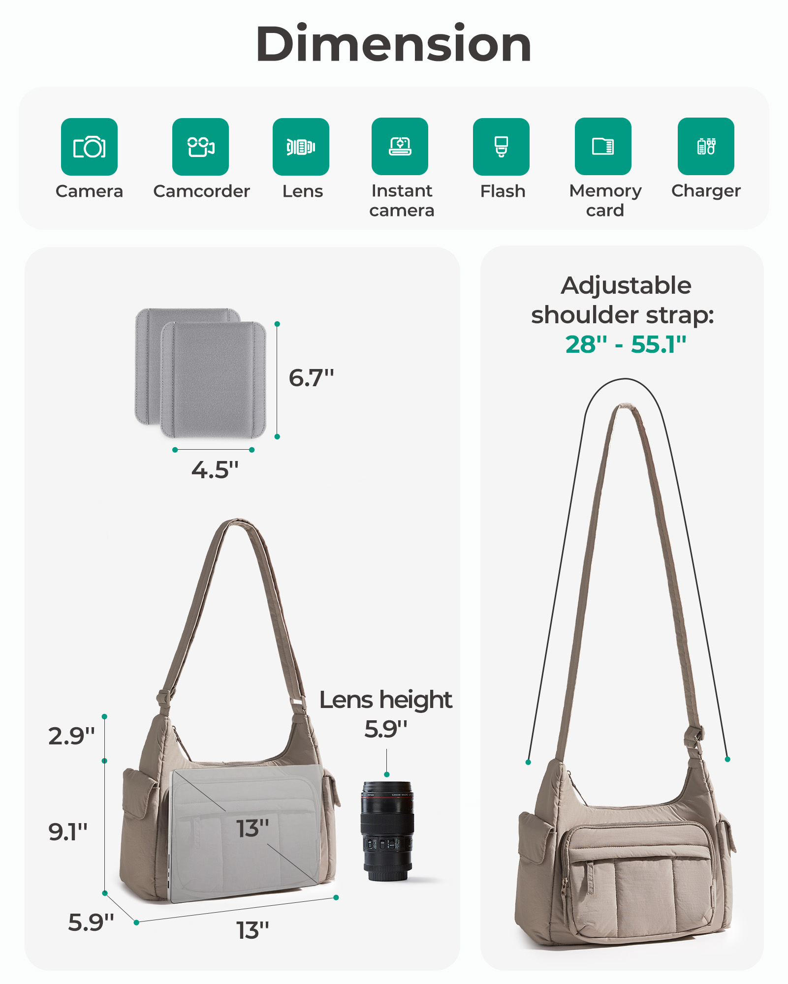 BAGSMART Bolsa de Ombro 2 em 1 - Photography Digital avaliação e preço