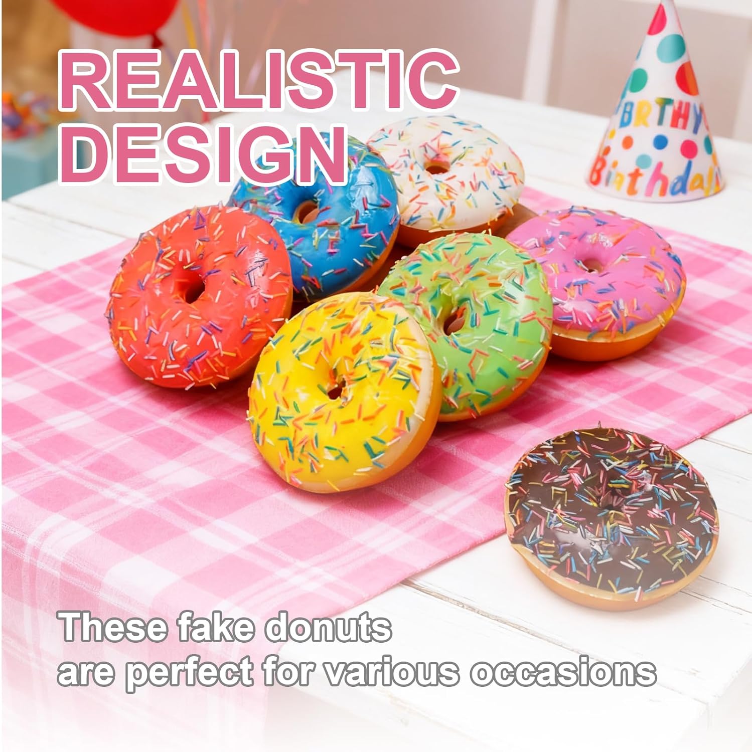 7 peças de donuts artificiais  - Photography Food avaliação e preço