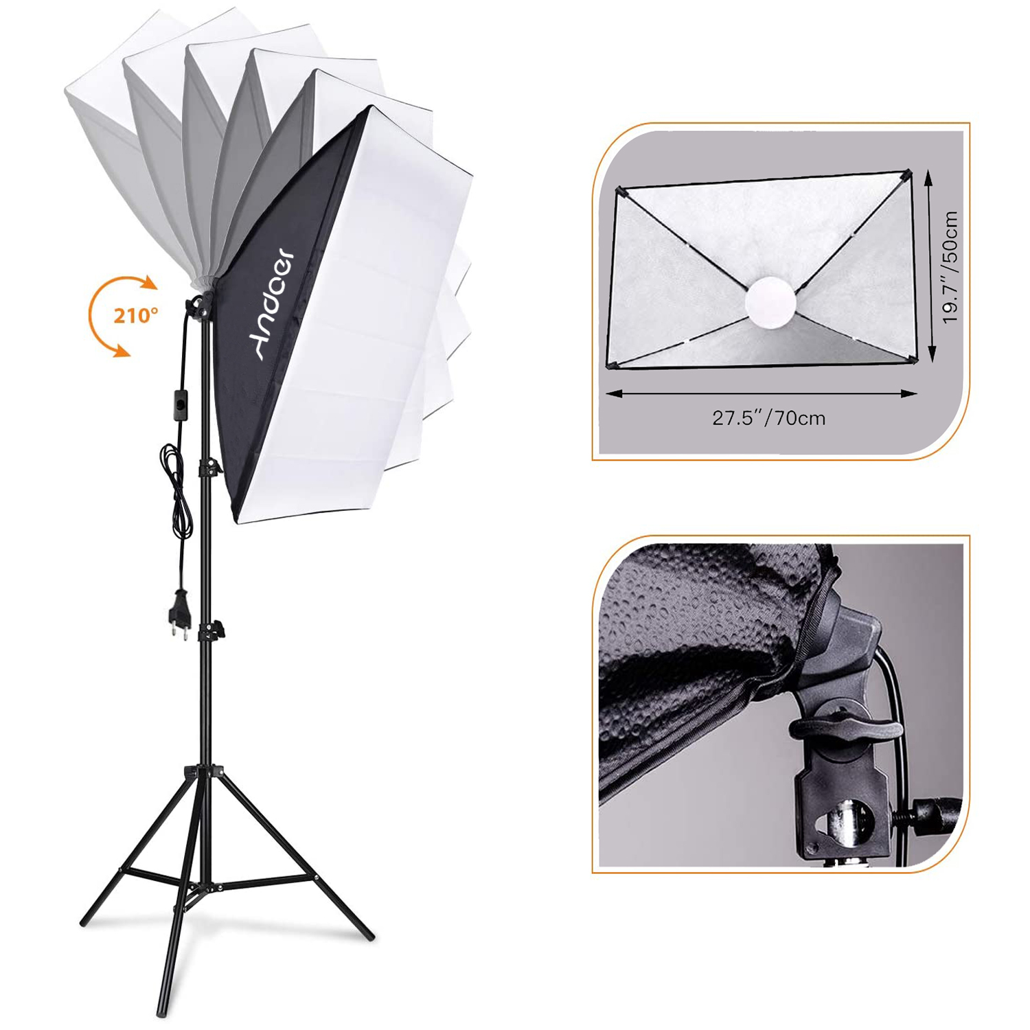 Conjunto de Iluminação Softbox - Photography Umbrella Lighting Kit avaliação e preço