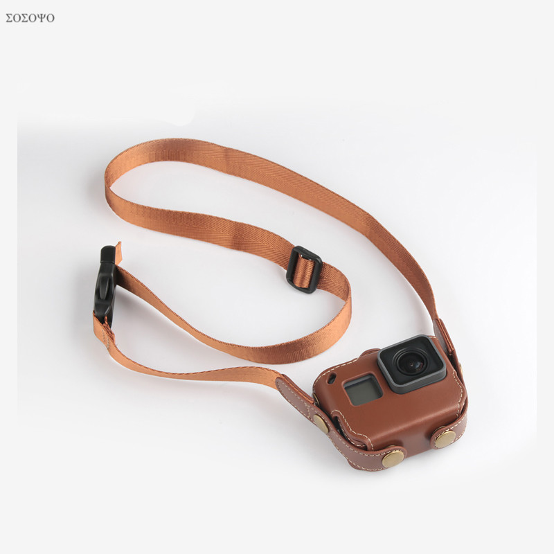 Estojo de couro para gopro her - Camera Strap Leather avaliação e preço